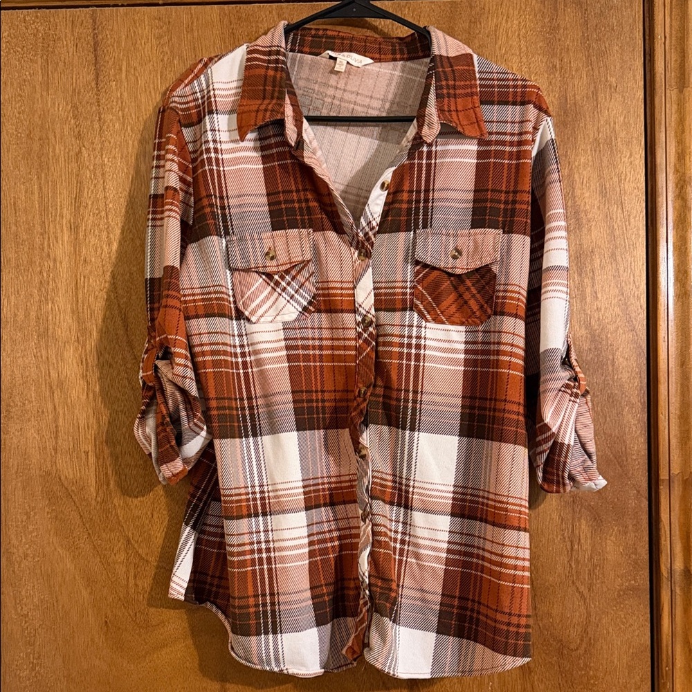 Plaid Button-Up Shirt